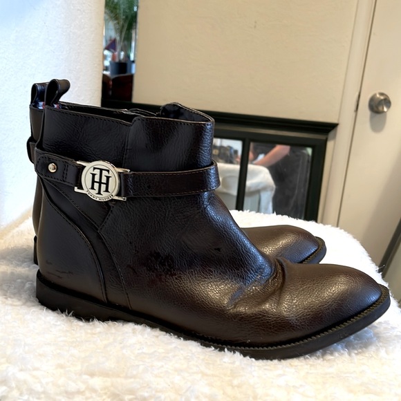 Tommy Hilfiger Brown Leather Ankle Boots